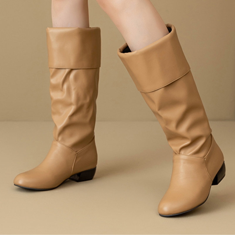 Slip on Knee High Boots Pleate - Waterproof Winter Boot ulasan dan harga