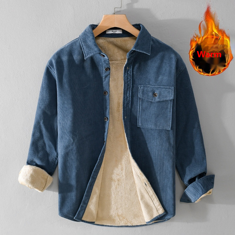Men's Corduroy Shirt Jacket He - Flannel Shirt Lined ulasan dan harga