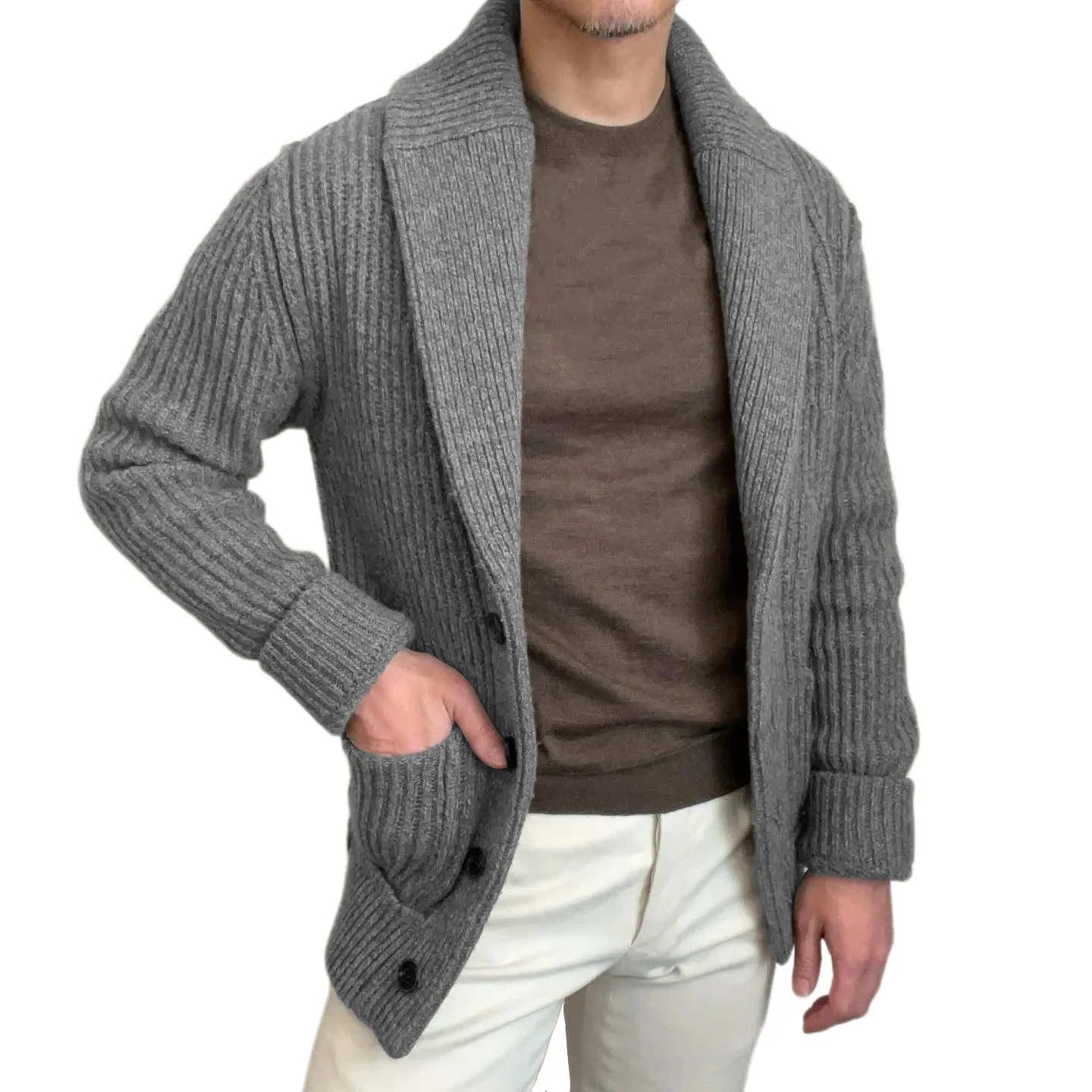 Men's Sweaters Cardigan Lapel  - Down Jacket Packable ulasan dan harga