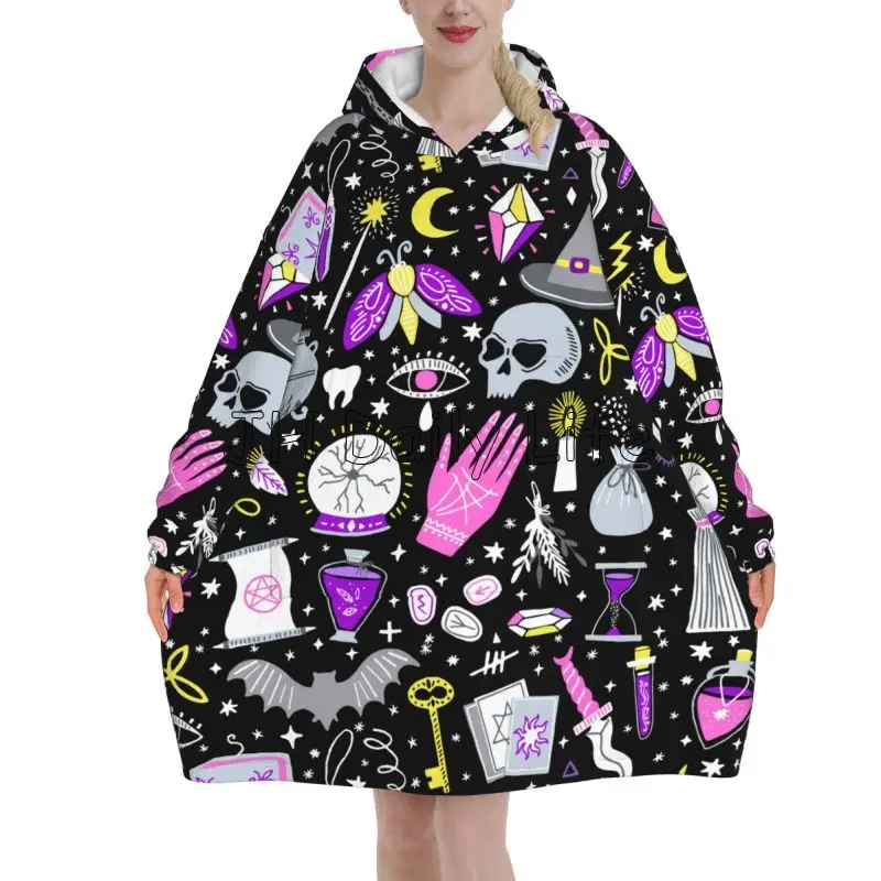Magic Witchy Goth Oversized Bl - Sherpa Hoodie Fleece ulasan dan harga