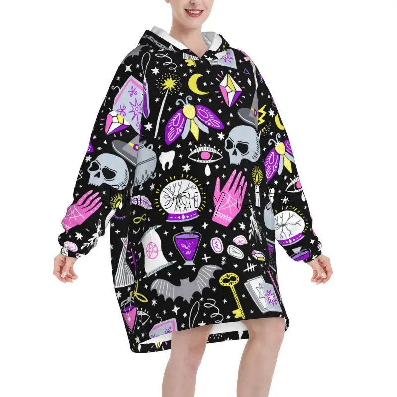 Magic Witchy Goth Oversized Bl - Sherpa Hoodie Fleece ulasan dan harga