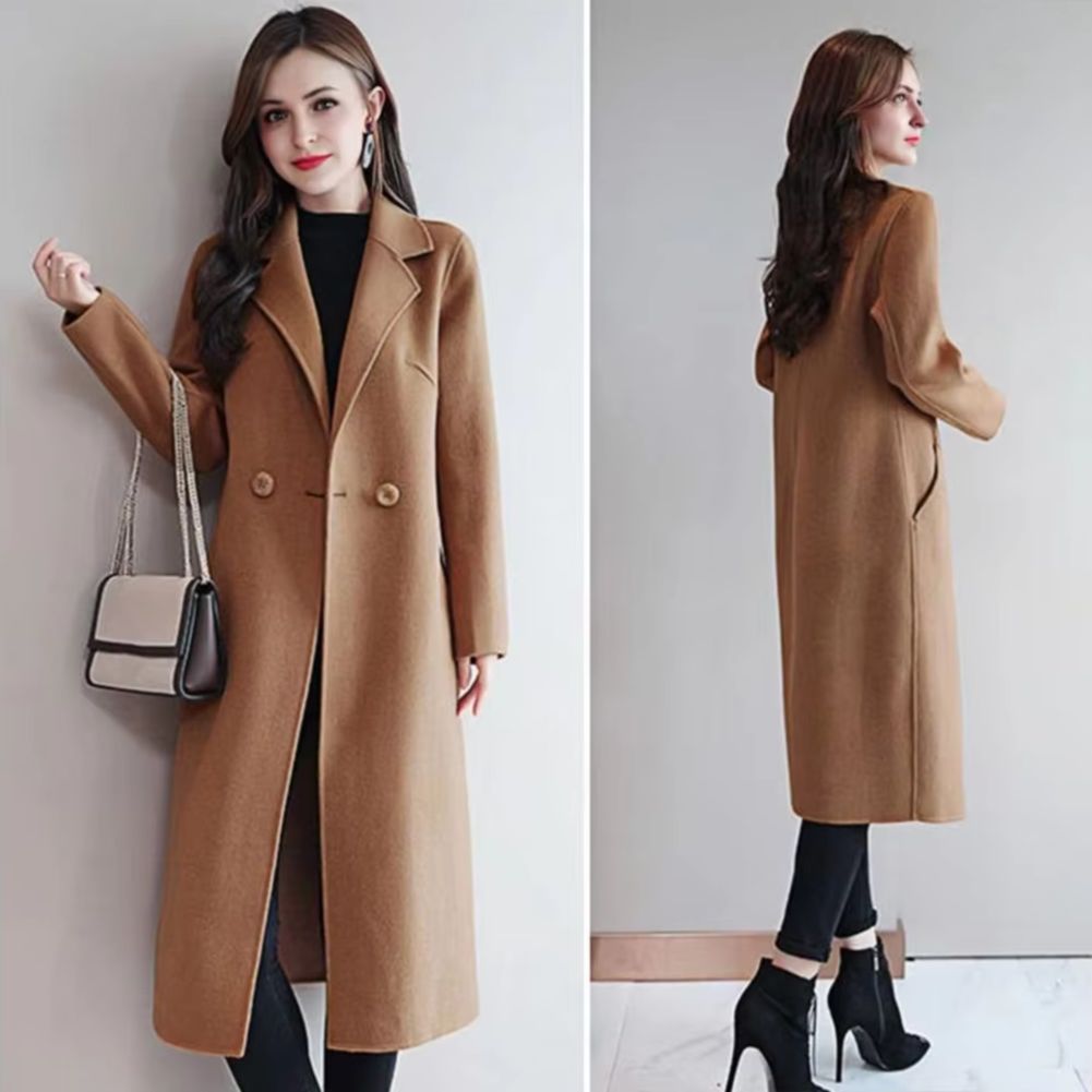 2025 Elegant Women Woolen Coat - Wool Coat Peacoat ulasan dan harga