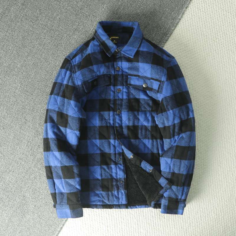 Fall Winter Men's Plaid Flanne - Flannel Shirt Lined ulasan dan harga
