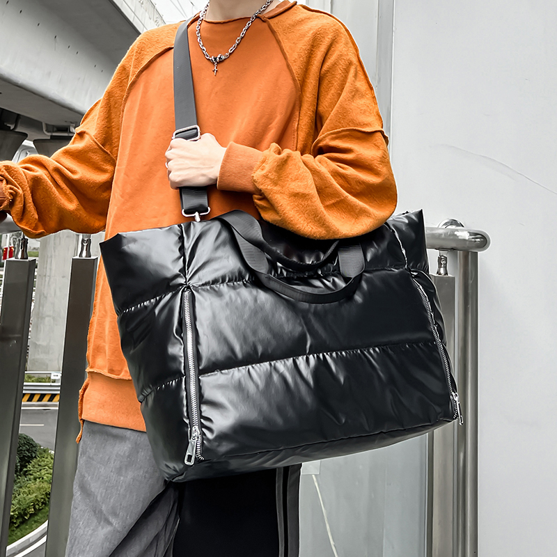 Women Y2k Silver Shoulder Bag  - Down Jacket Packable ulasan dan harga