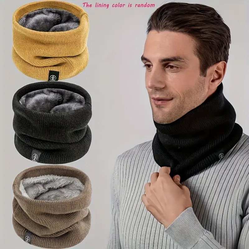 Warm Knitted Scarf Thickened P - Neck Gaiter Fleece ulasan dan harga