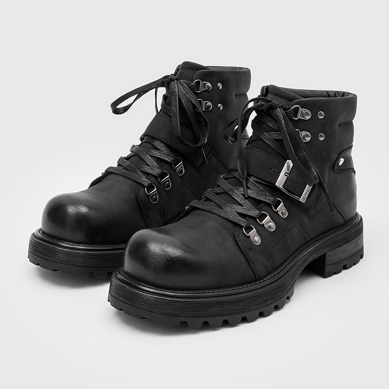 Brand Men Leather Boots Motorc - Waterproof Winter Boot ulasan dan harga