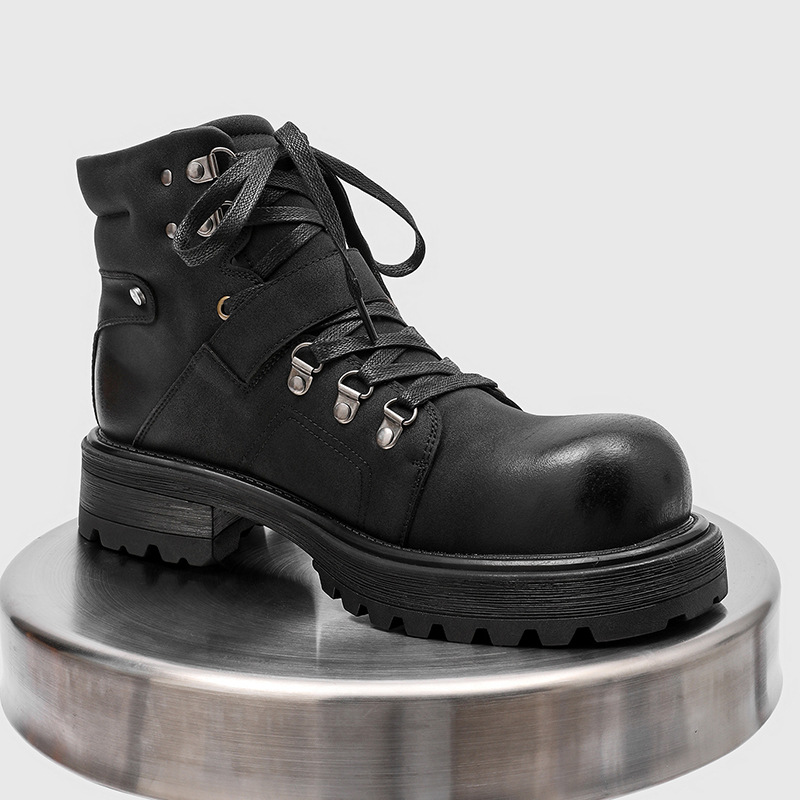 Brand Men Leather Boots Motorc - Waterproof Winter Boot ulasan dan harga