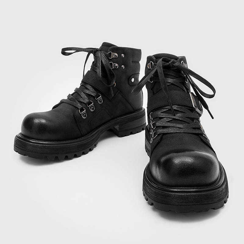 Brand Men Leather Boots Motorc - Waterproof Winter Boot ulasan dan harga