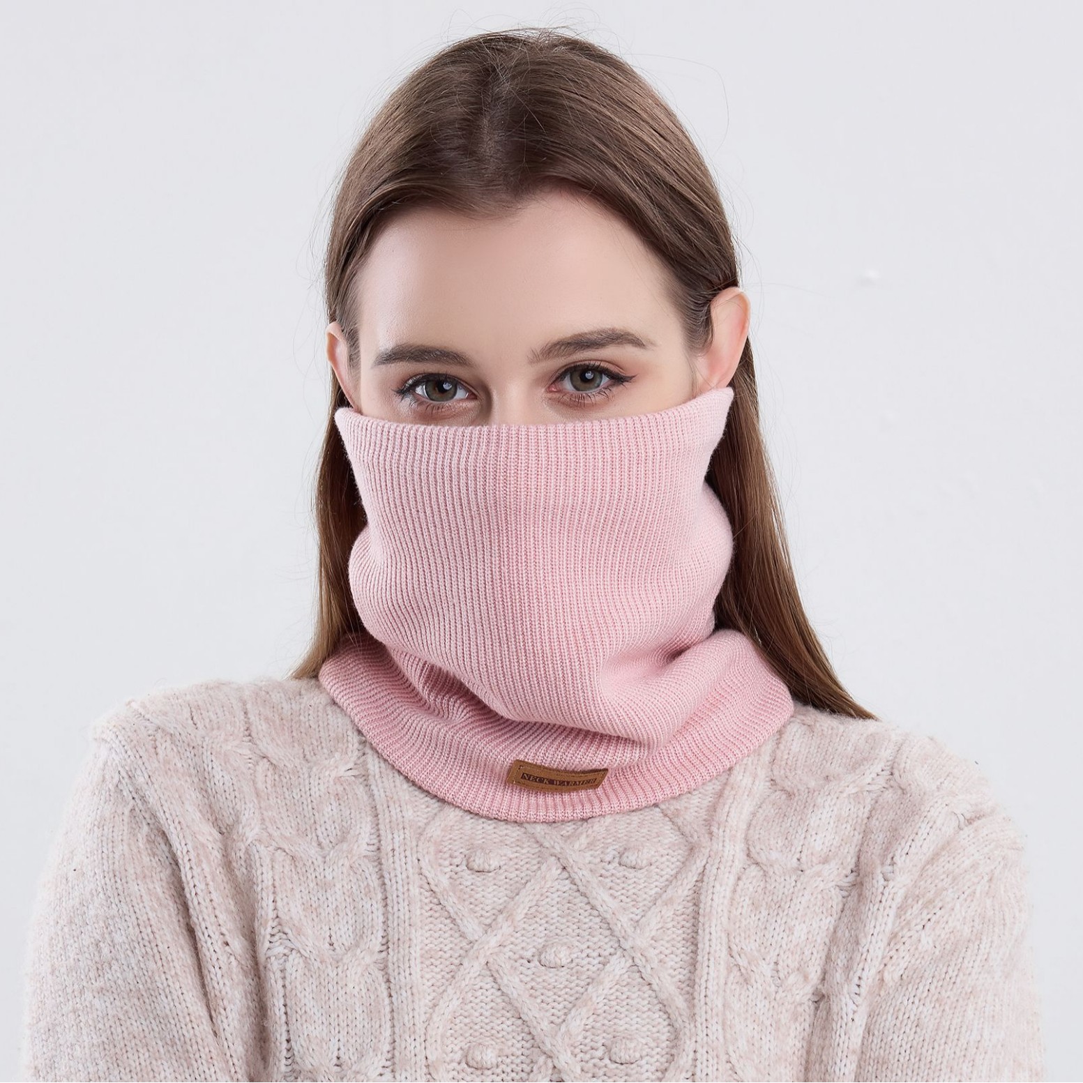 Solid Color Fleece Lined Neck  - Neck Gaiter Fleece ulasan dan harga