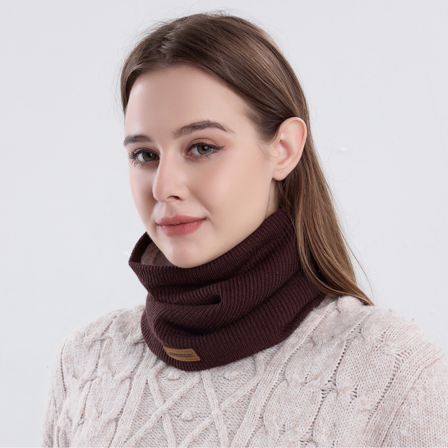 Solid Color Fleece Lined Neck  - Neck Gaiter Fleece ulasan dan harga